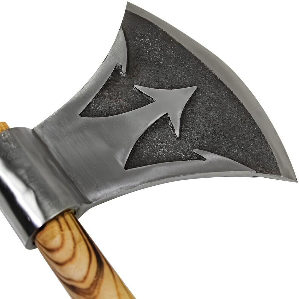 Hand Forged Camping Outdoor Functional Costume Medieval Reenactment Trident Axe