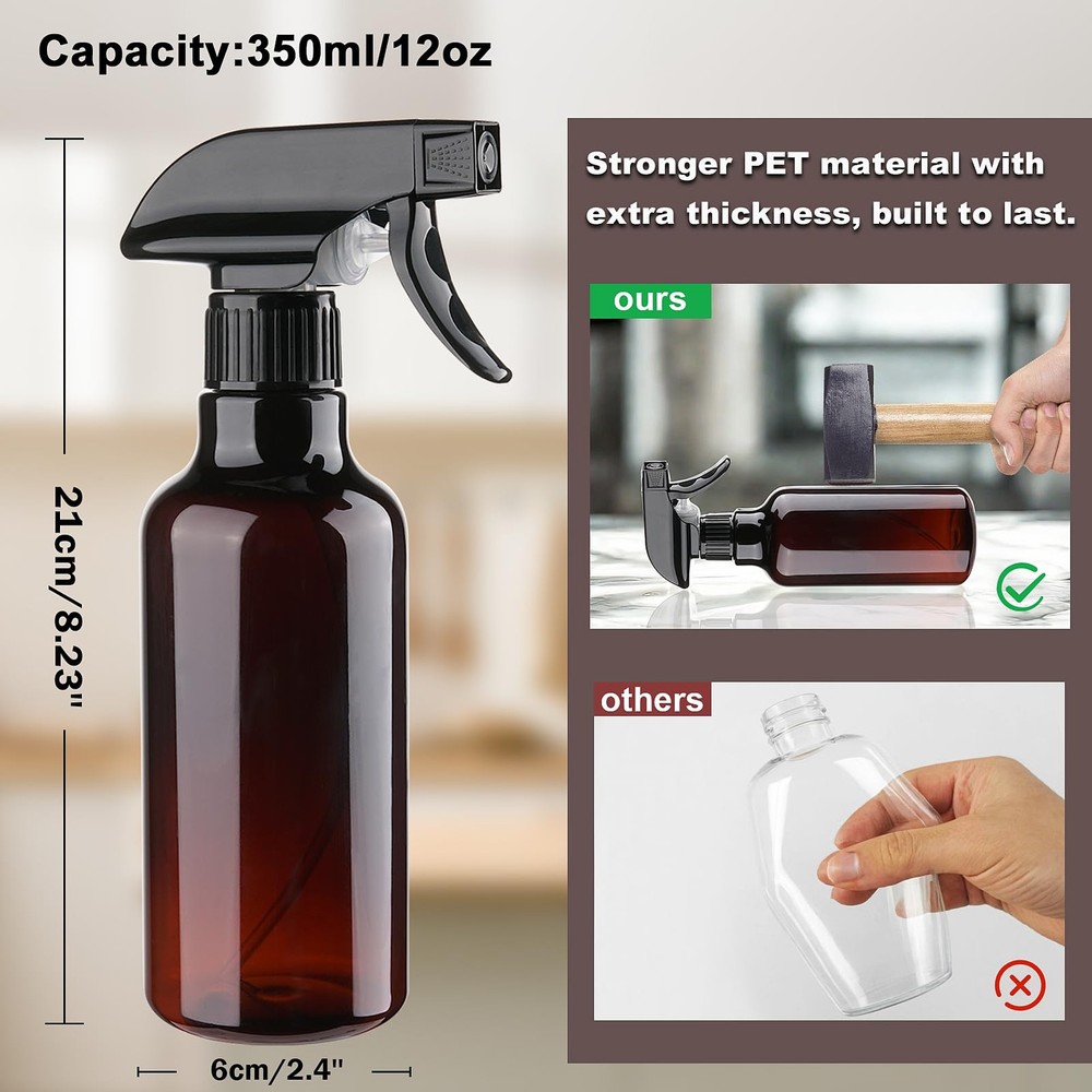 Hethyo 3 Pack Plastic Spray Bottles Empty Spray Bottle 10oz/300ml Heavy Duty ...
