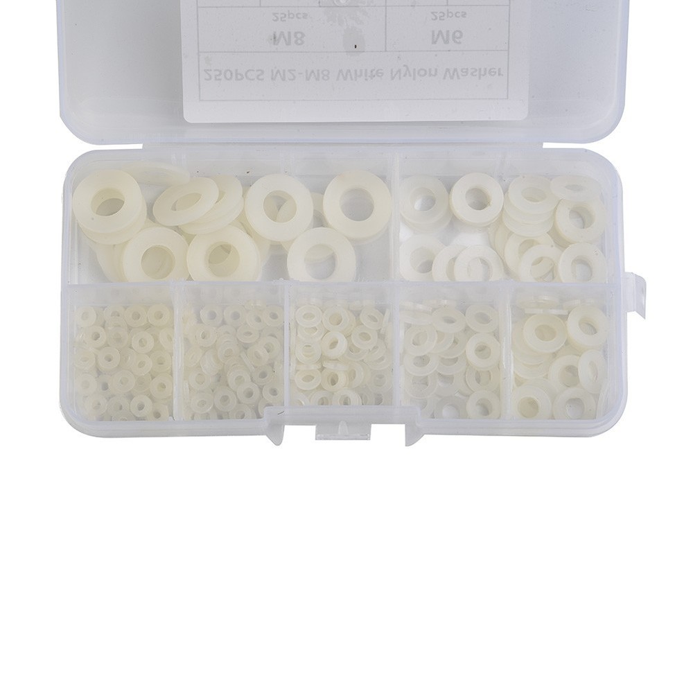 Must Have 250PCS Nylon Flat Washer Assortment Kit Practical and Efficient