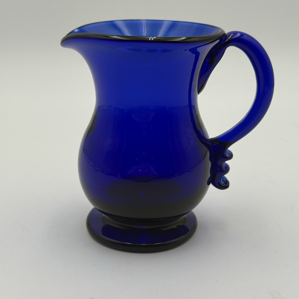 Siegel Type Cobalt Blue Glass Cream Pitcher