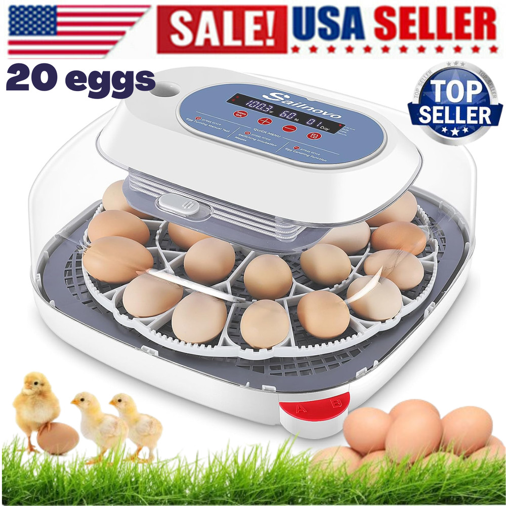 18 Eggs Incubators w/Automatic Egg Turning,Temperature Control &Humidity Control
