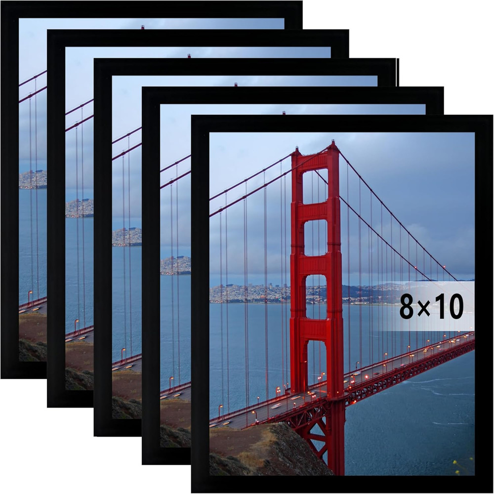 8X10 Picture Frame Wall Hanging Photo Frame Black 5 Pack