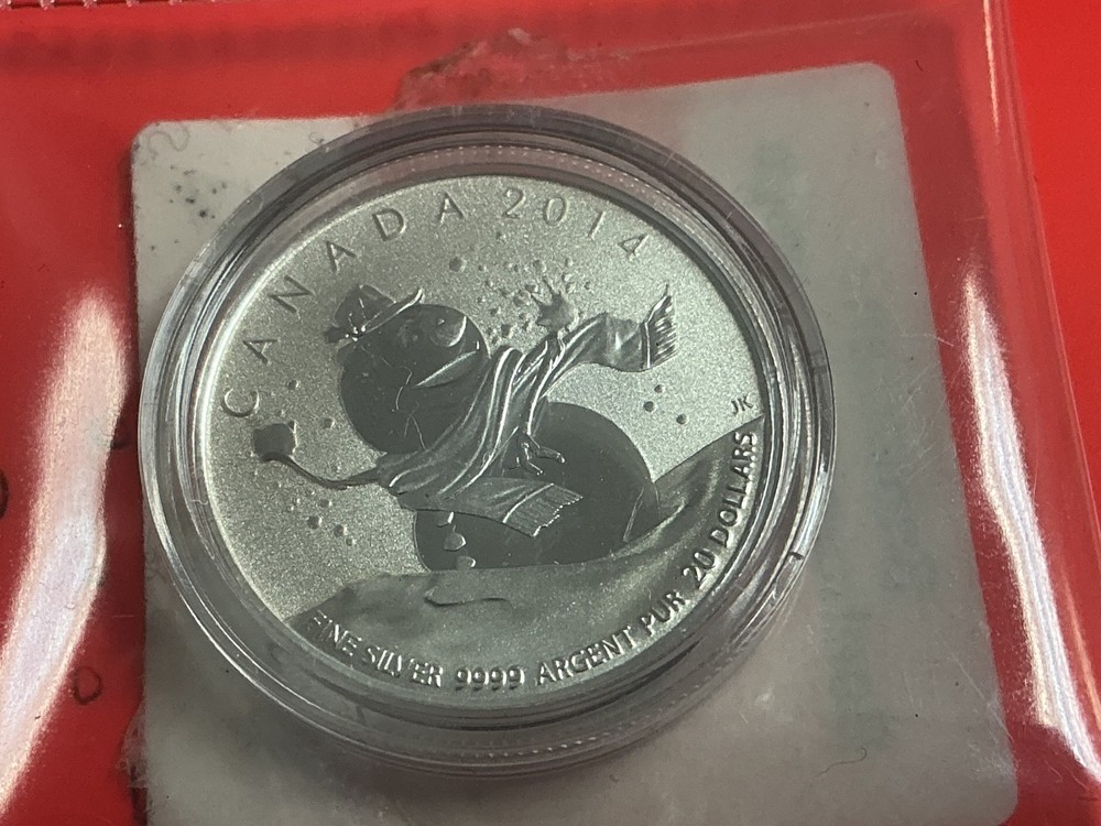 2014 CANADA $20 SNOWMAN SILVER COIN