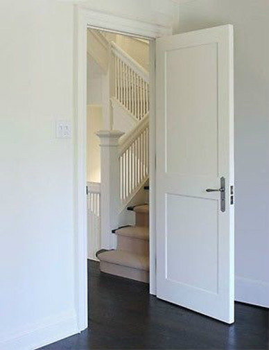 2 Flat Panel Primed Mission Shaker Stile & Rail Solid Core Door Slabs 7ft Height