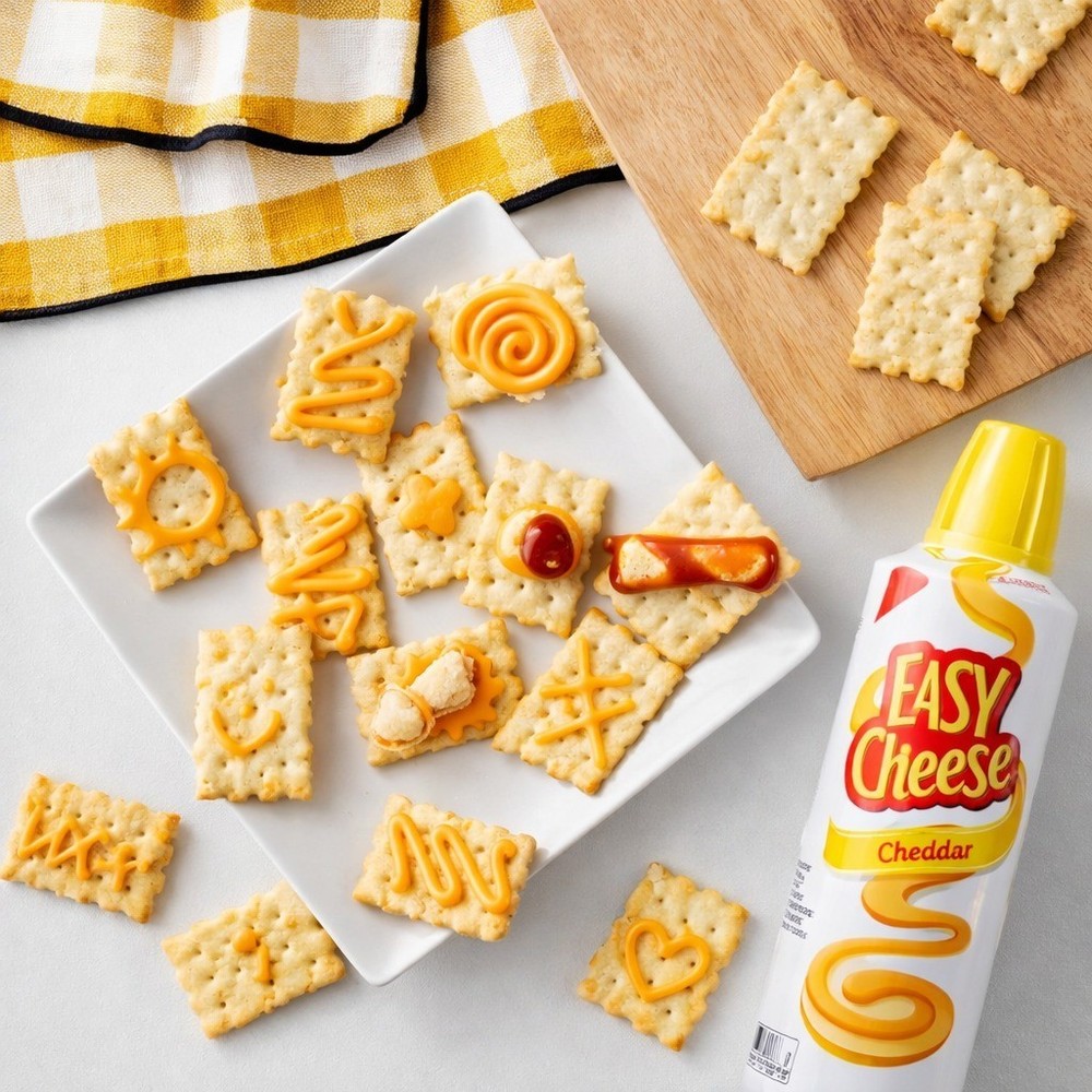 Easy Cheese Cheddar Cheese Snack, 12 - 8 oz Cans