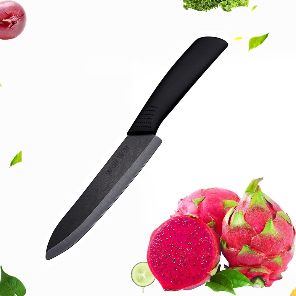 Kitchen Ceramic Knife Set Professional Knife With Sheaths, Super Sharp Rust P...
