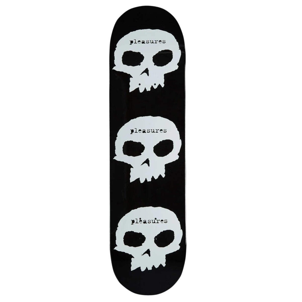 Zero x Pleasures Skateboard Deck Skulls Black Dip 8.5