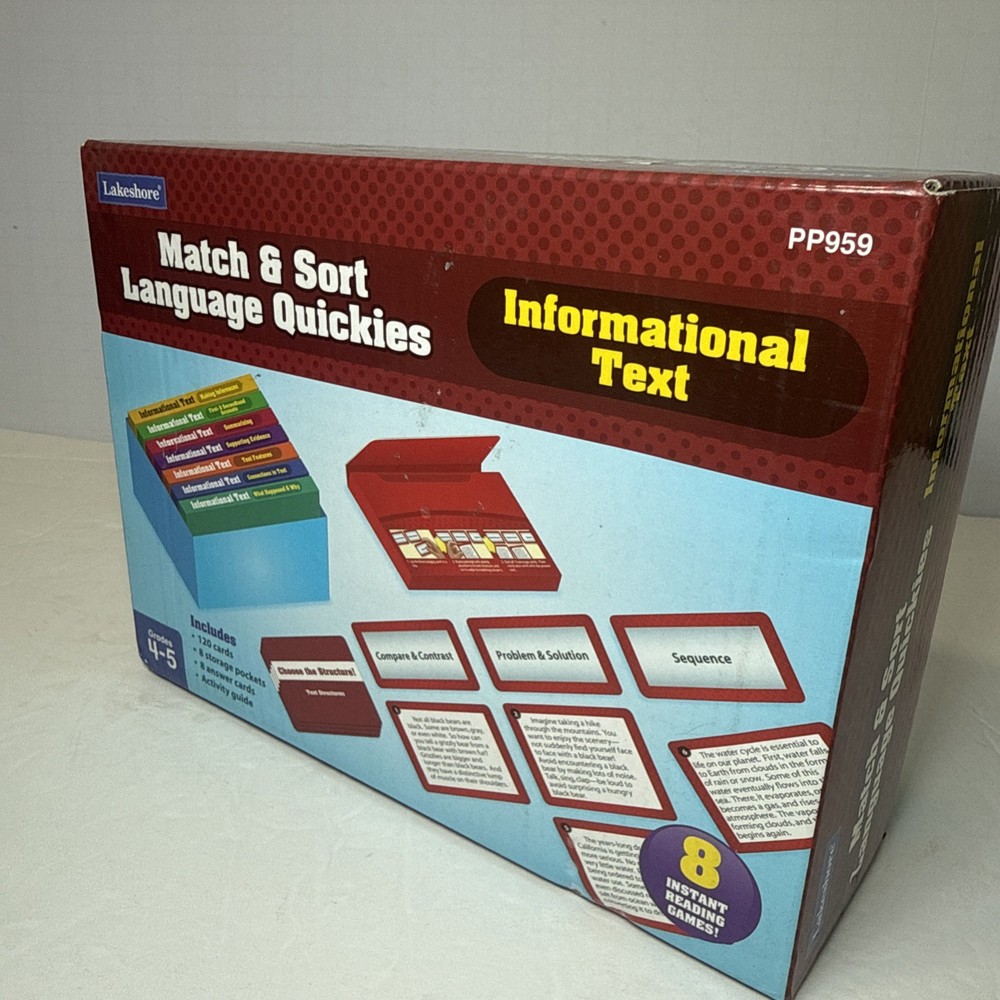 Lakeshore Match & Sort Language Quickies Informational Text Grades 4-5