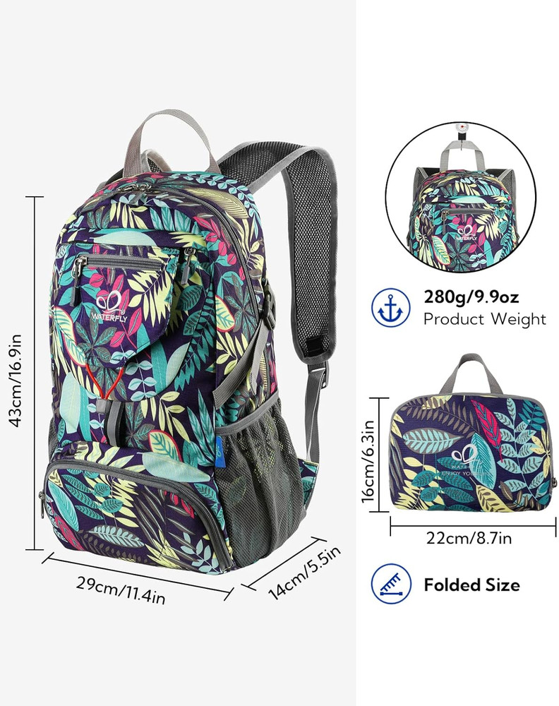 Small Lightweight Packable Backpack: 20L Ultra Light Foldable Travel Hiking Camp