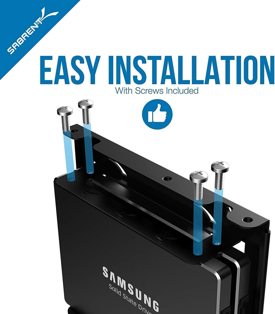 Effortless SSD Installation: 2.5 to 3.5 Mounting Bracket Kit for Durability
