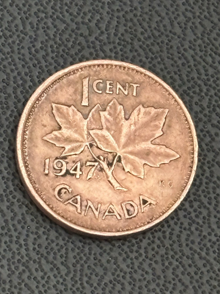 1947 Maple Leaf Canada 1 Cent Penny