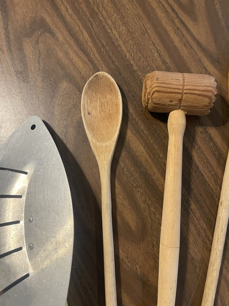 Vintage Primitive Wooden Kitchen Tools Farmhouse Rustic