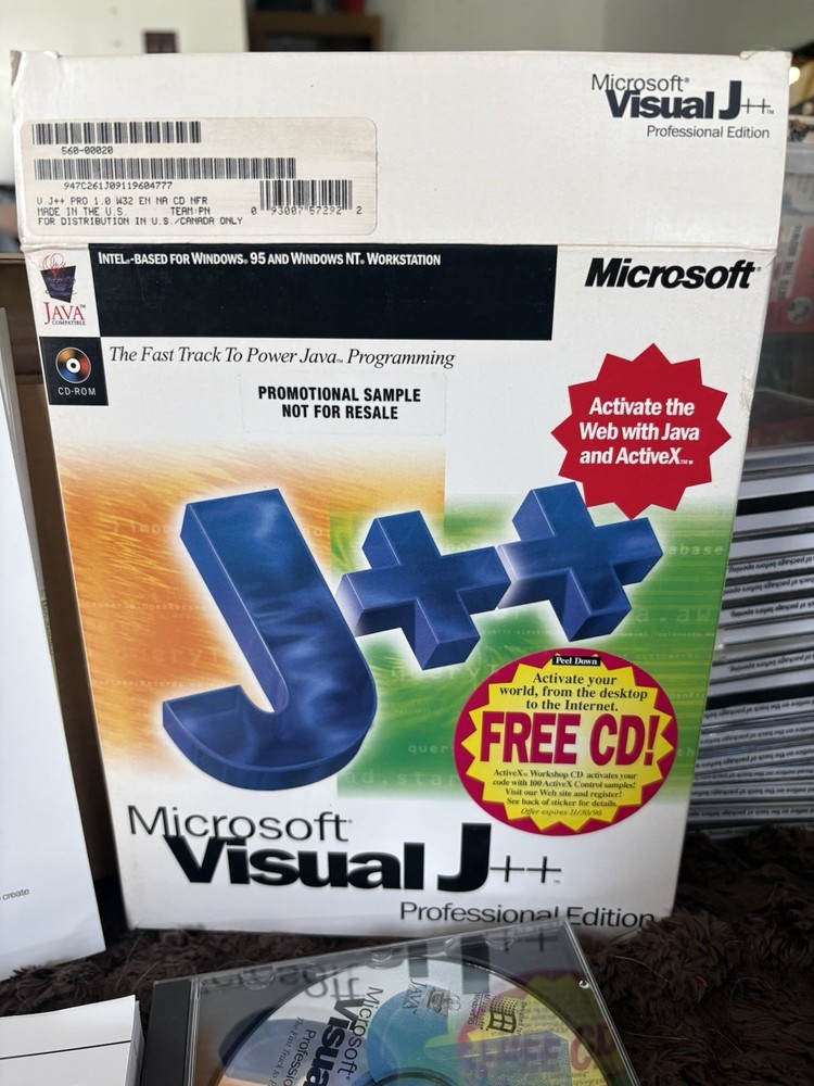 Microsoft Visual J++ Professional Edition Java active x Big Box L@@k
