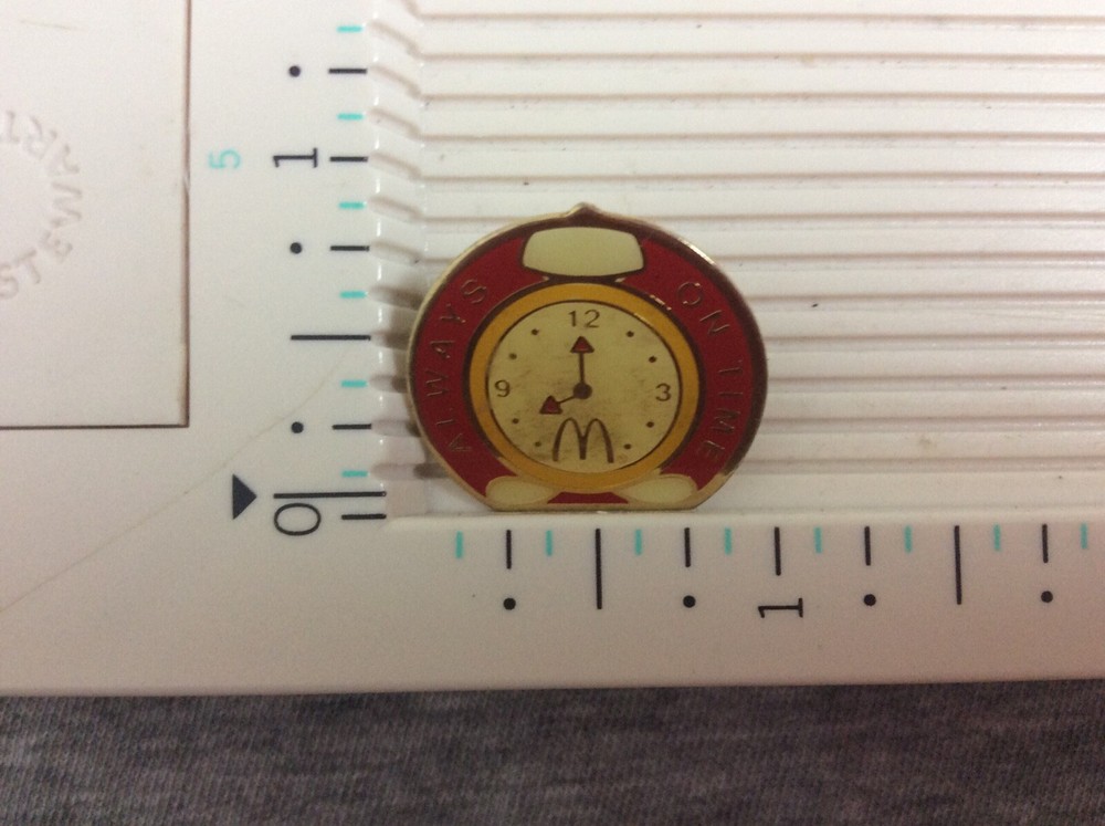 Vintage McDonalds Always On Time Lapel Pin