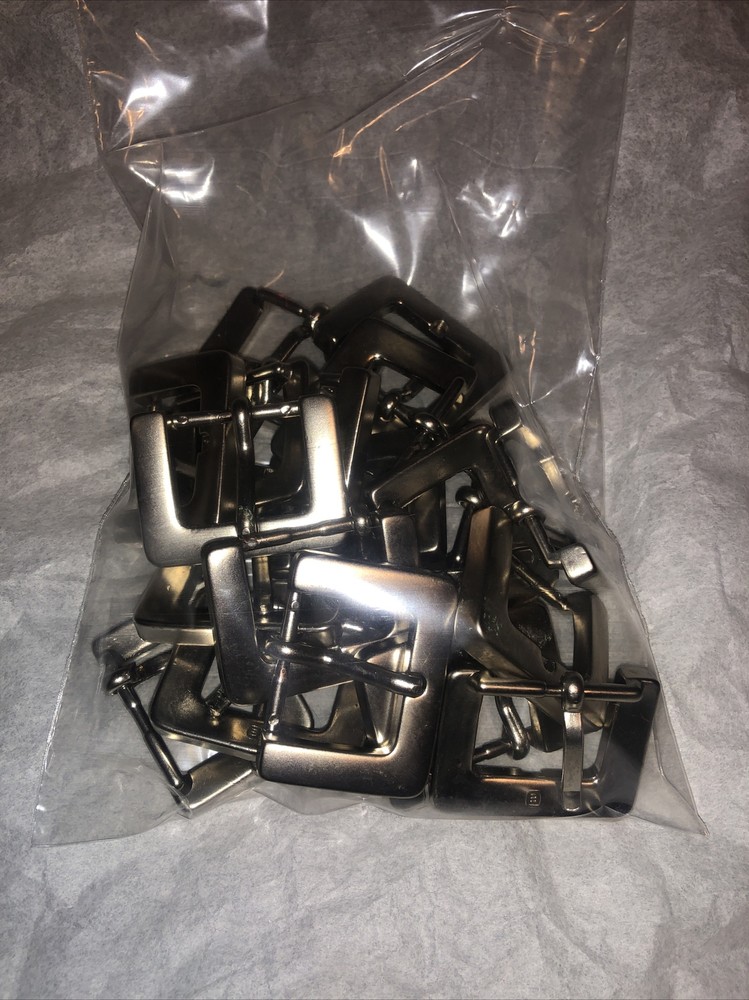 20 1” Rectangular Silver Heel Bar Buckles