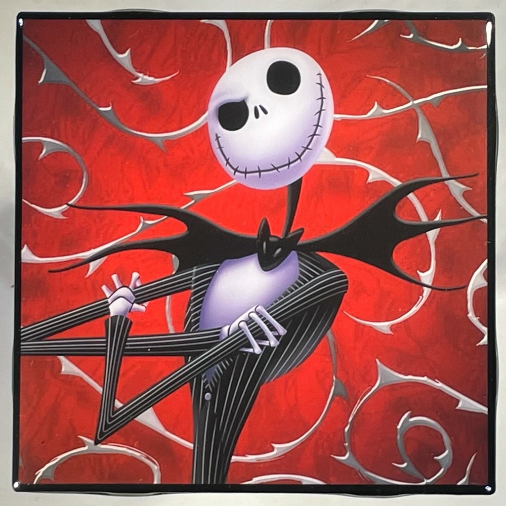 JACK SKELLINGTON Coaster Nightmare Before Christmas Custom Ceramic Tile Red