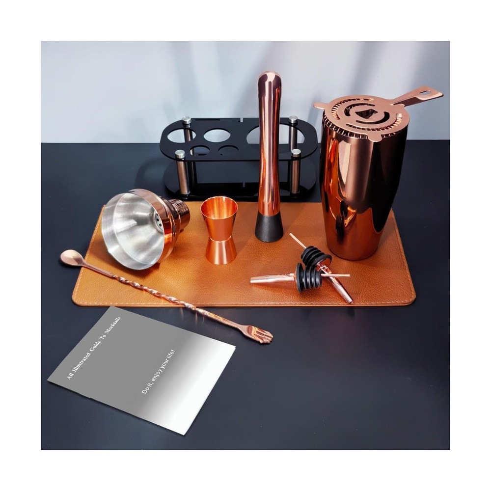 Cocktail Shaker Set, Bartender Kit, Cocktail Shaker with Stand, Dri... Fast Ship