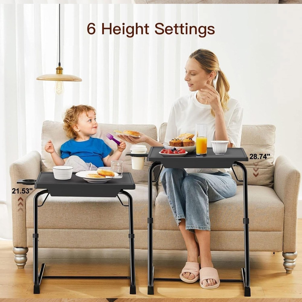 Adjustable TV Tray Table TV Dinner Tray on Bed & Sofa Comfortable Folding Table