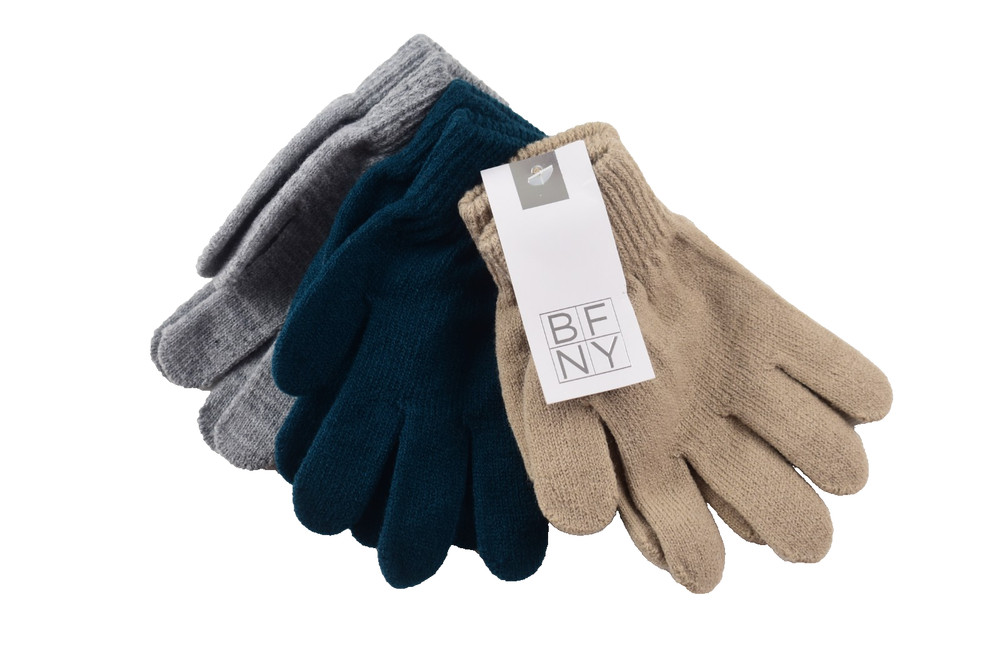 BERKSHIRE BOYS 3 PACK GLOVE SET ASSORTED ONE SIZE TAN, BLUE GREY