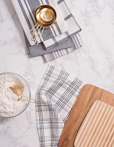 Assorted Woven, Kitchen Dishtowel Set, 18x28, 5 Piece Gray