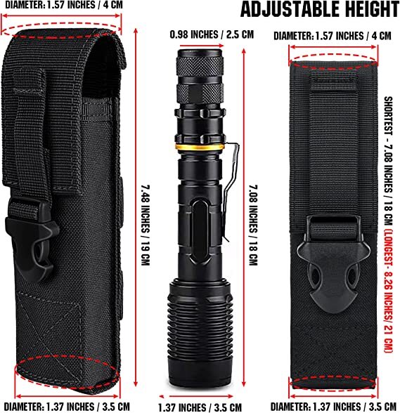 Tactical Flashlight Pouch Torch Holster LED Holder Multi-Function Portable Pouch