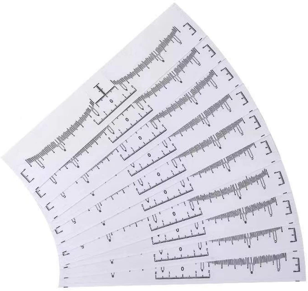 50 PCS Disposable Eyebrow Ruler Eyebrow Sticker Adhesive Eyebrow Microblading