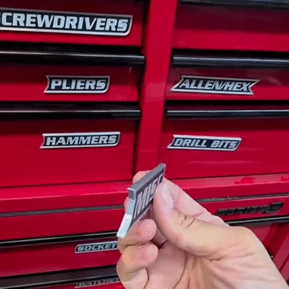 12 Pack of Magnetic Toolbox Labels, 3D-Printed Tool Box Labels, General Tool Box