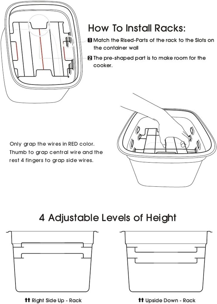 Versatile 12-Quart Sous Vide Container with Built-In Rack and Collapsible Hinged