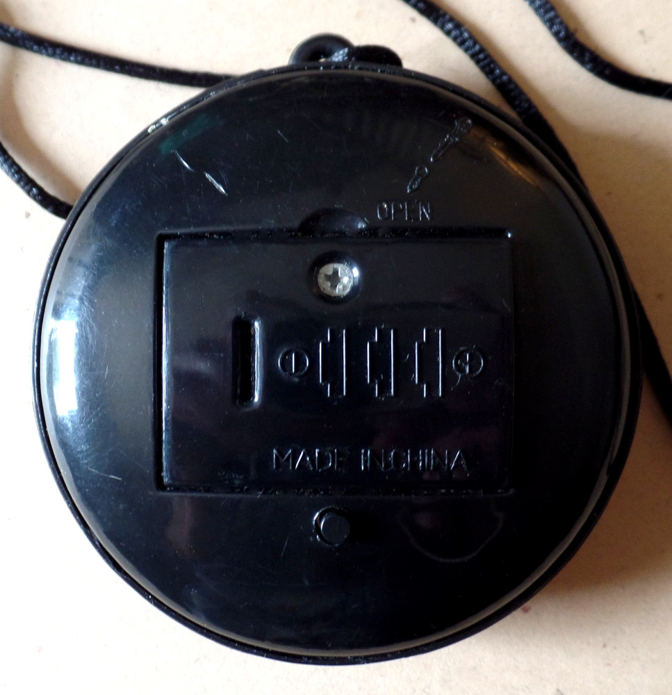 Vintage Small Black Plastic HAND MIRROR With Rope
