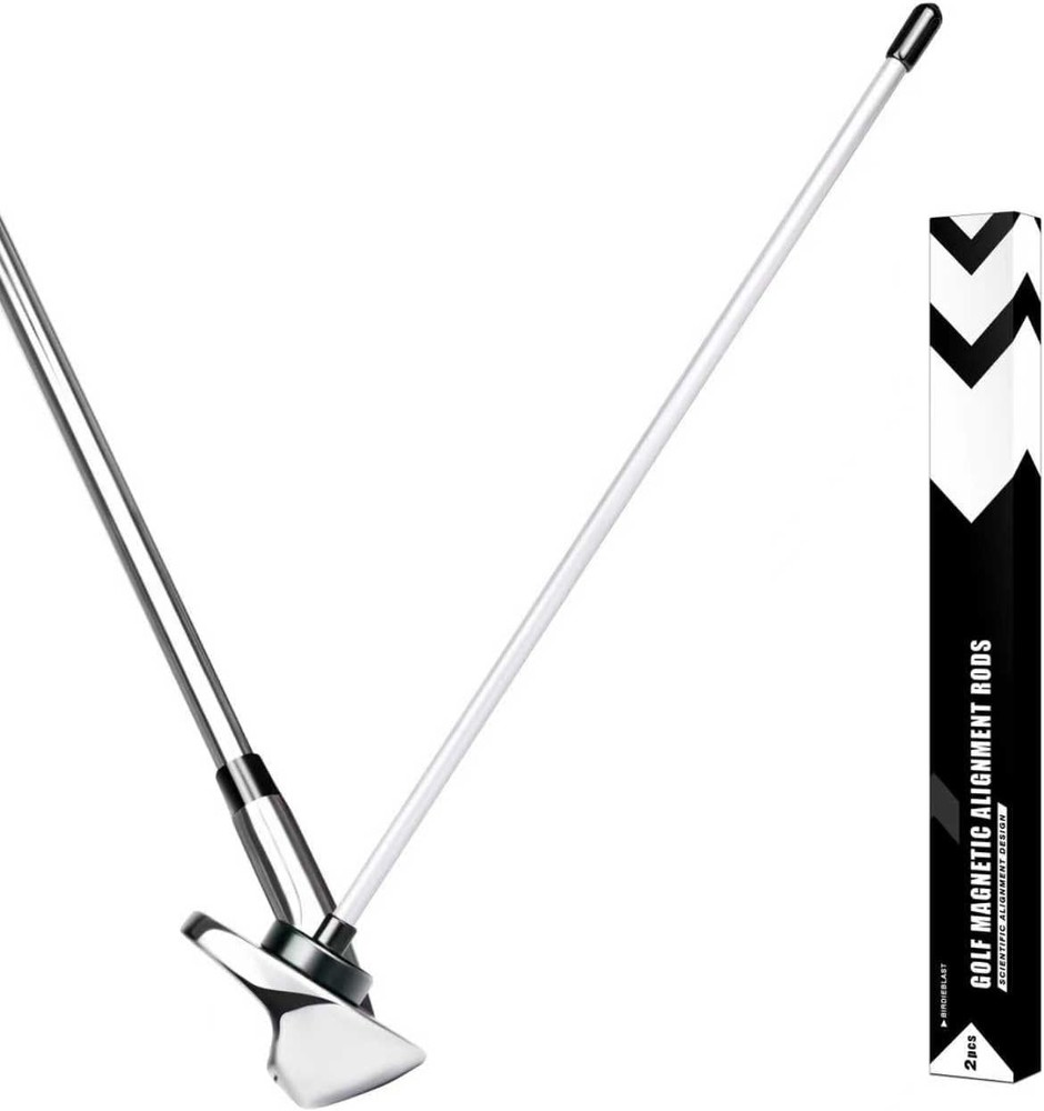 2 Pack Professional Golf Magnetic Alignment Rods, Alignment Golf Stick Ideal...