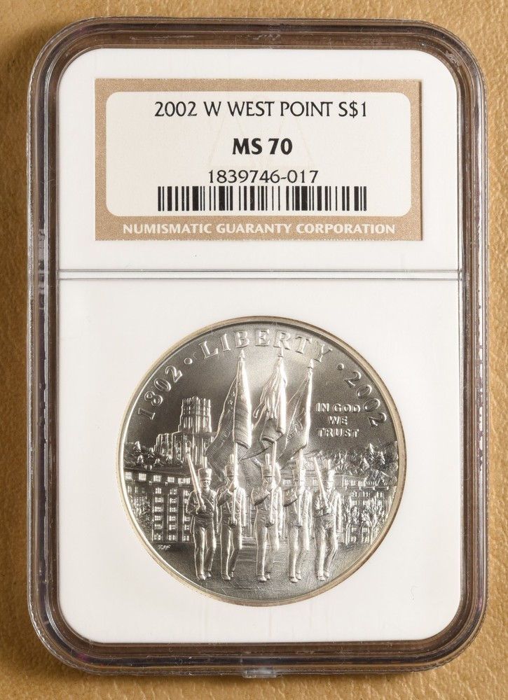 2002 West Point Commemorative Silver Dollar NGC MS70