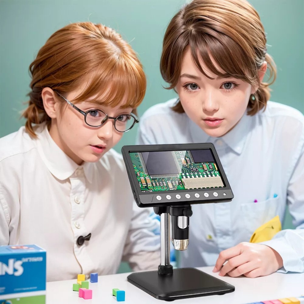 7 "IPS Screen Digital Microscope 1200X 1080P Video Focusing Microscope Tool