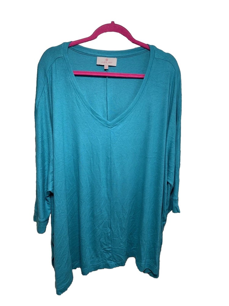 Laurie Felt Pullover Sweater XL Dolman Sleeve V-Neck Oversized