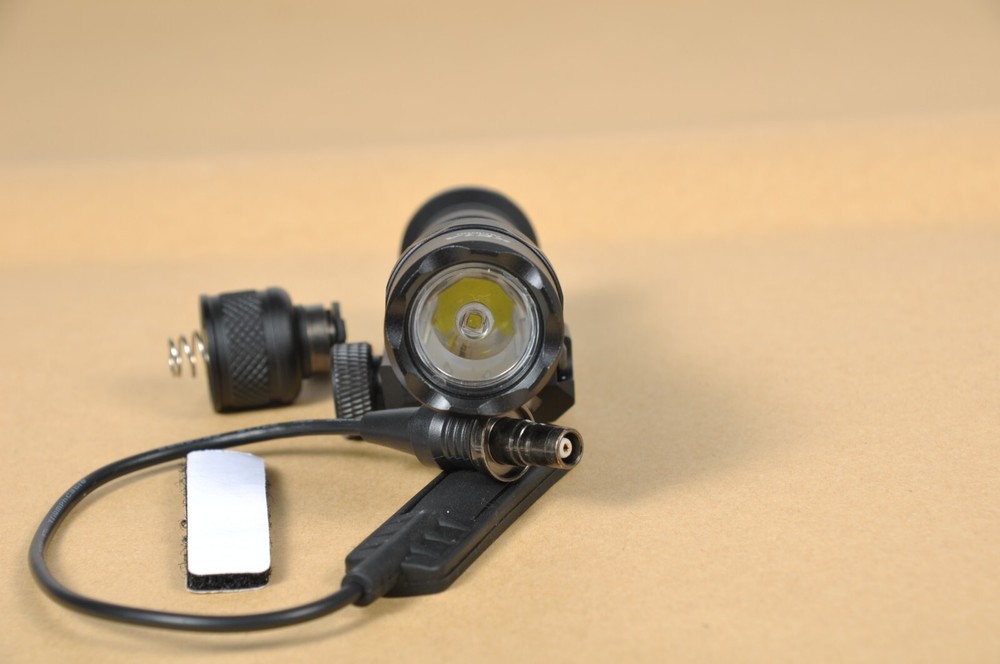 Mini Light Tactical LED Flashlight Rail Mount Press Switch Tail for M300B M600B