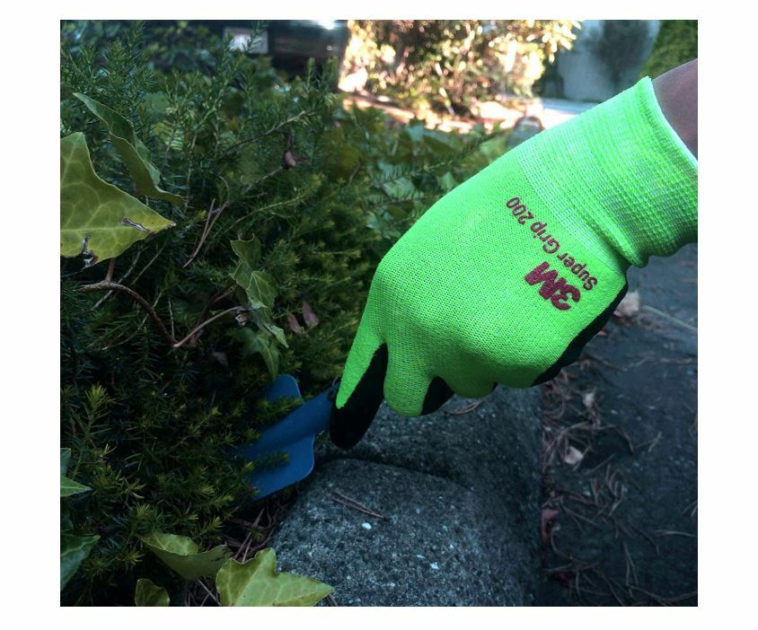 3M Nitrile Rubber Coated Work Gloves, Thin TouchScreen Washable 5 Pack Green