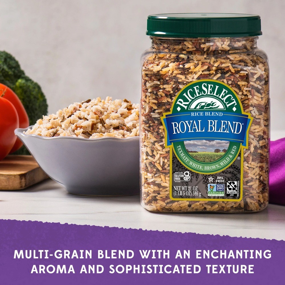 Royal Blend Rice, Texmati Rice Blend, 21 oz Jar