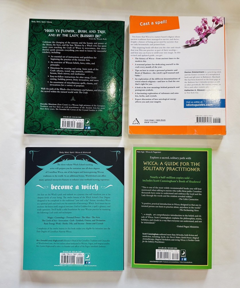 4- Wicca & Witchcraft Soft Cover Books