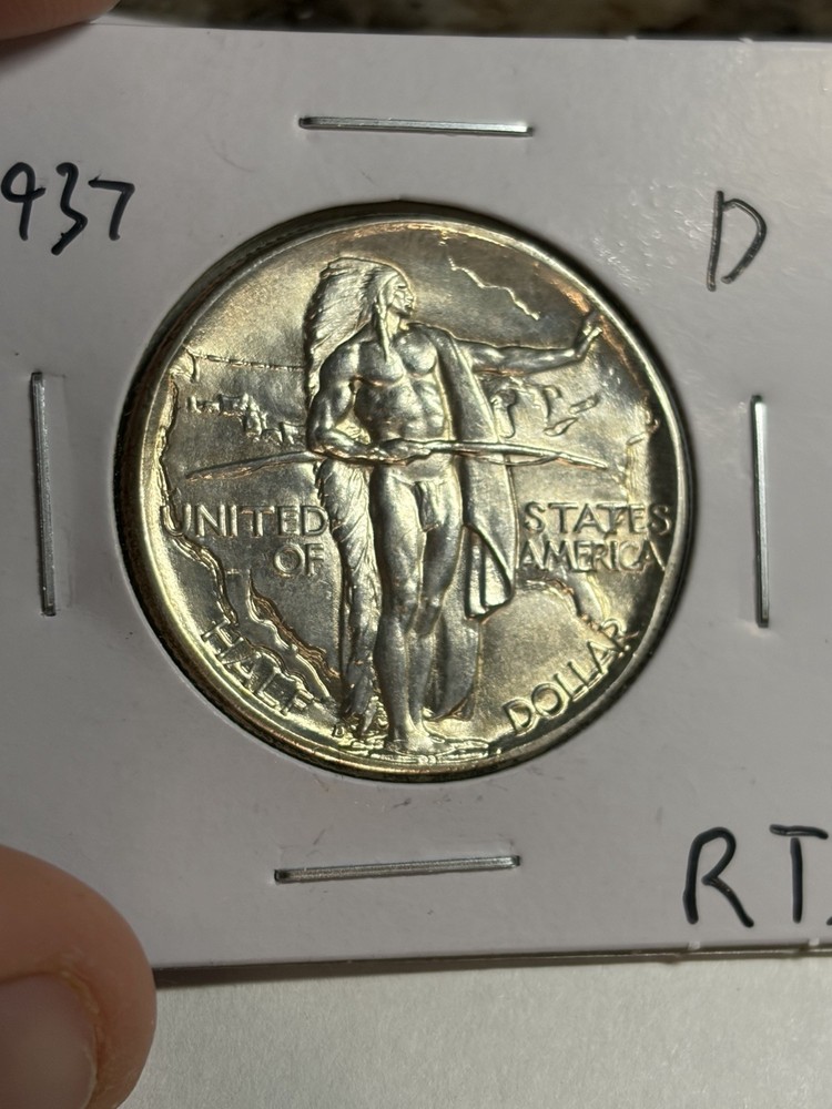 1937-D Oregon Trail Commemorative Half Dollar BU UNC Blast White
