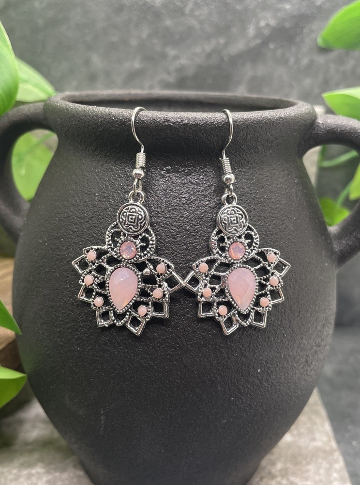 2” Silver-tone Boho Retro Earring Set Drop Dangle New Free Ship B6553