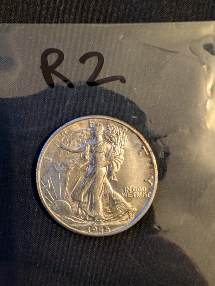 1945 S 50C Walking Liberty Half Dollar