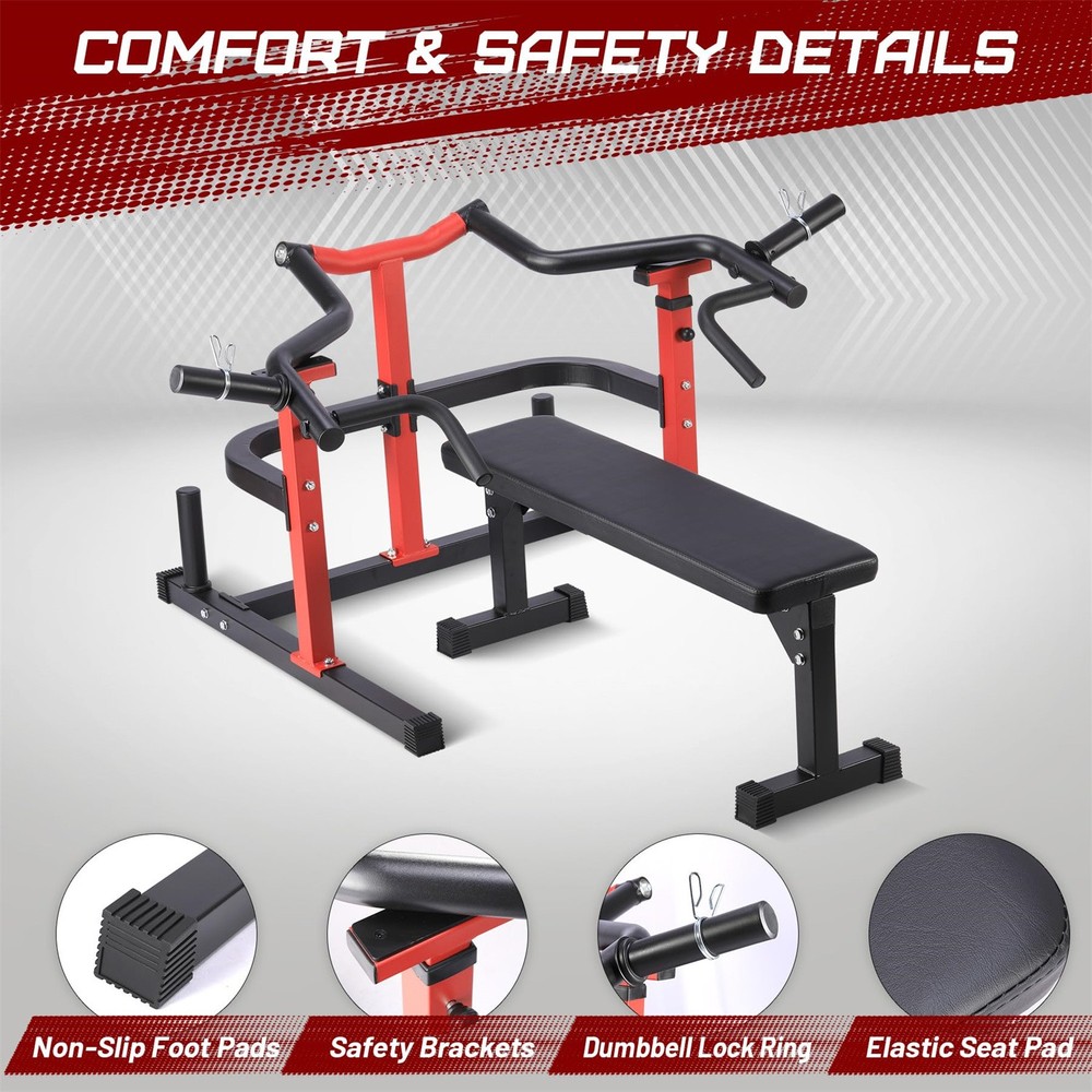 😸✔️450 Pound Chest Press Machine Weight Bench Press Machine Adjustable Flat Inc