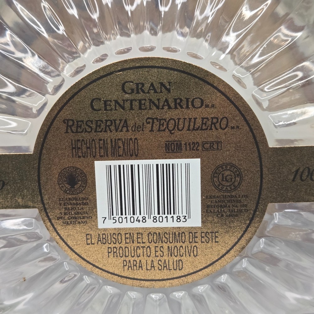 Gran Centenario Reserva del Tequilero Anejo Empty Decanter Bottle Leather Case