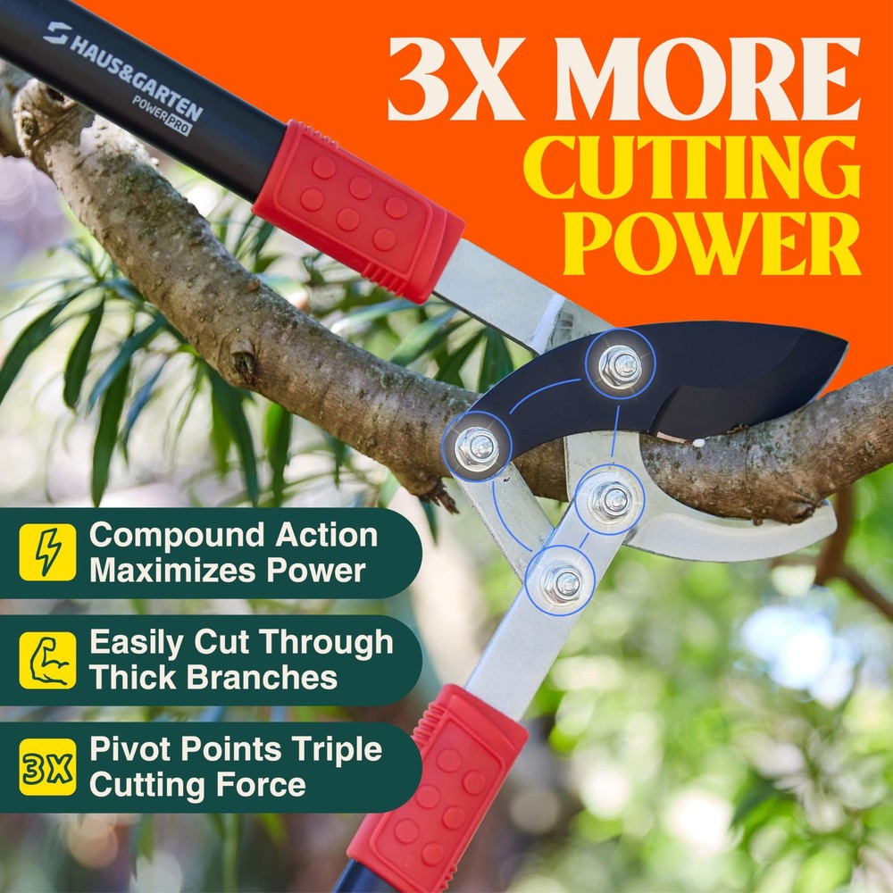 PowerPRO Compound Action 29" Bypass Loppers - Use as loppers for tree trimmin...