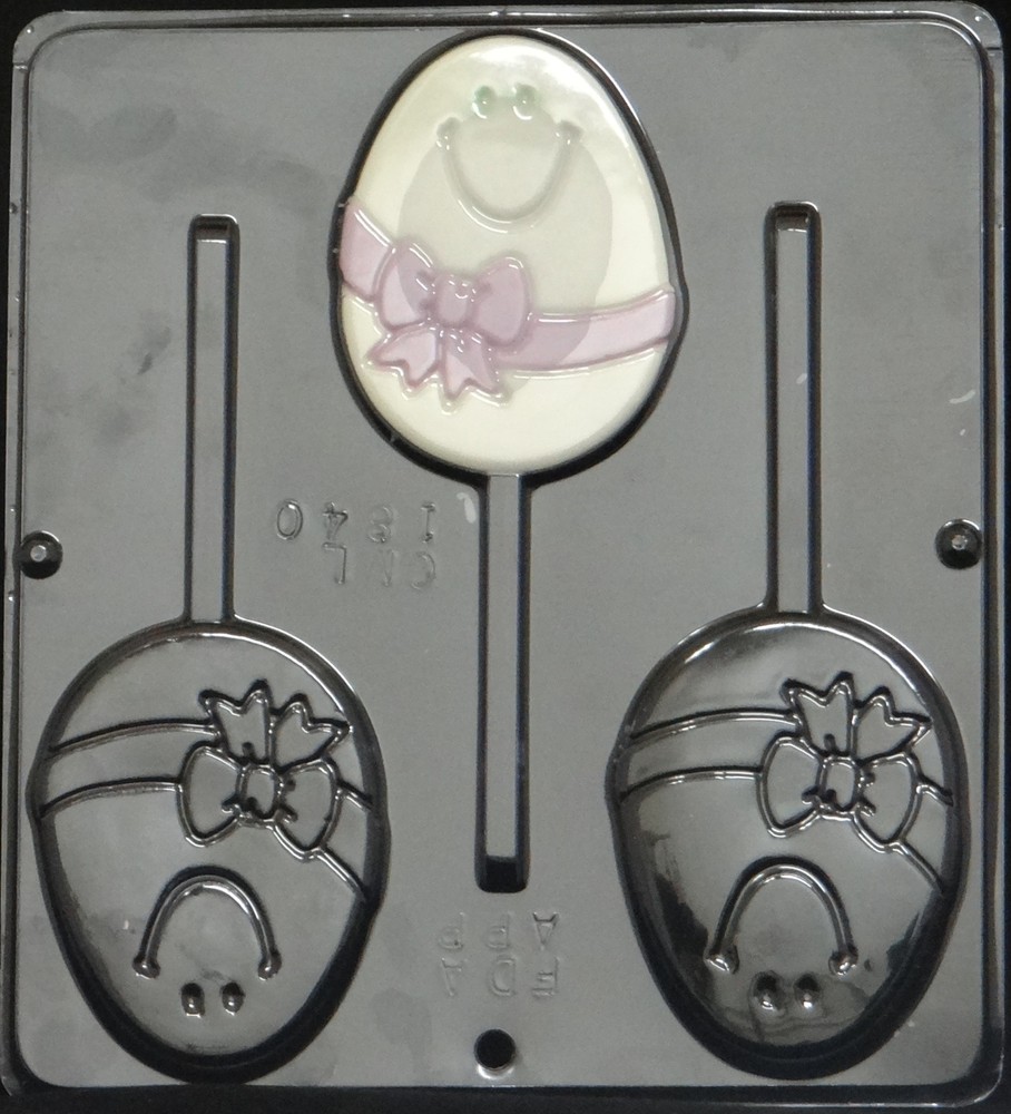 Egg Face Pop Lollipop Chocolate Candy Mold Easter  1840 NEW
