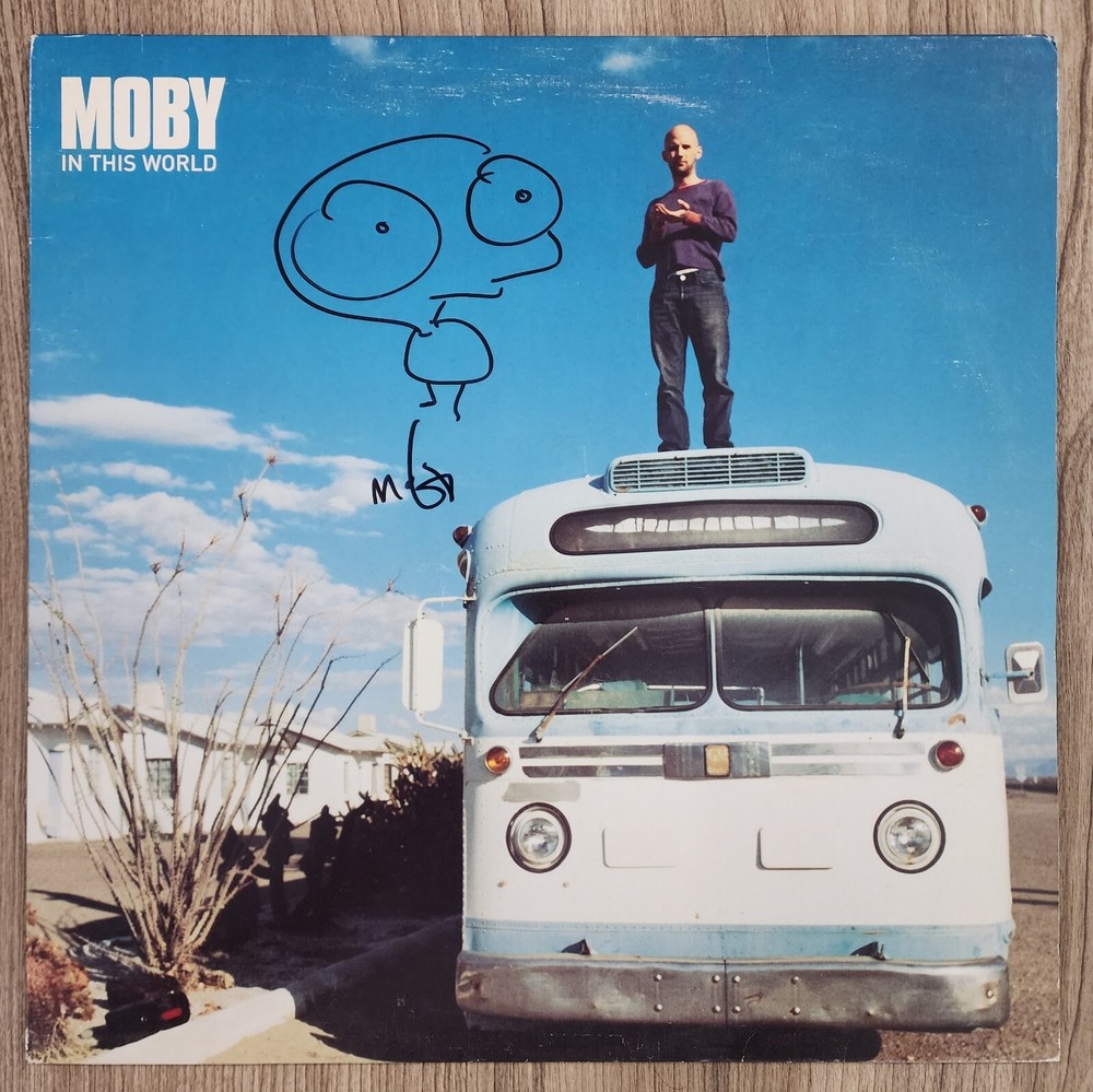 Moby Signed In This World 12" Single Vinyl Record Techno EDM Legend RAD