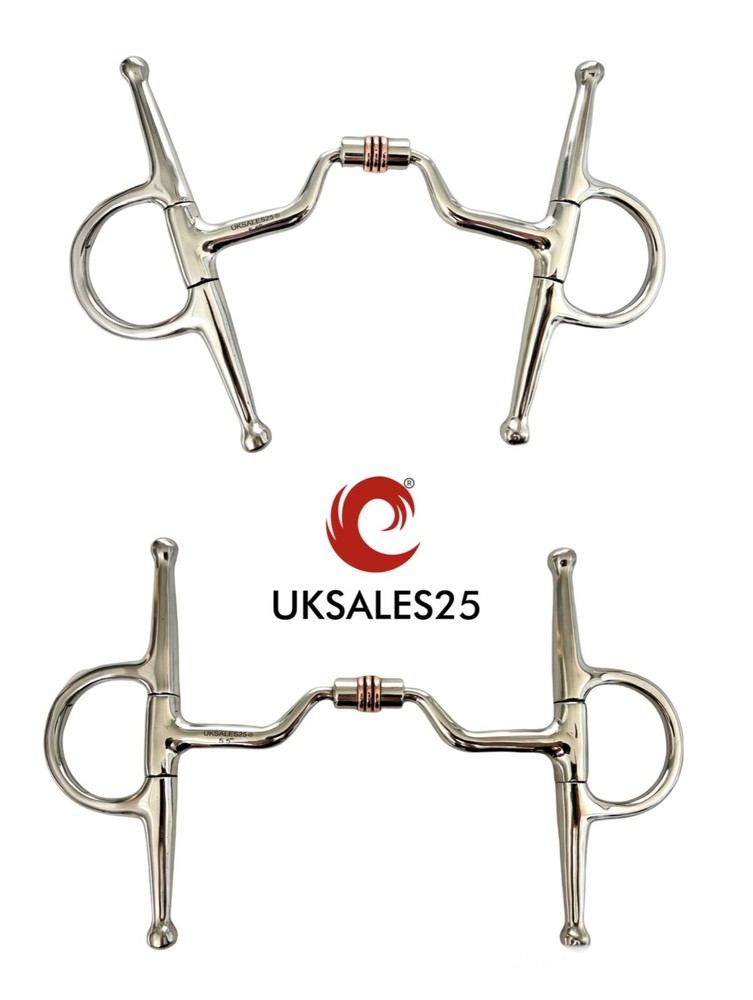 Full Cheek Low Port Copper Roller Comfort Snaffle Bit *SAME DAY DISPATCH*