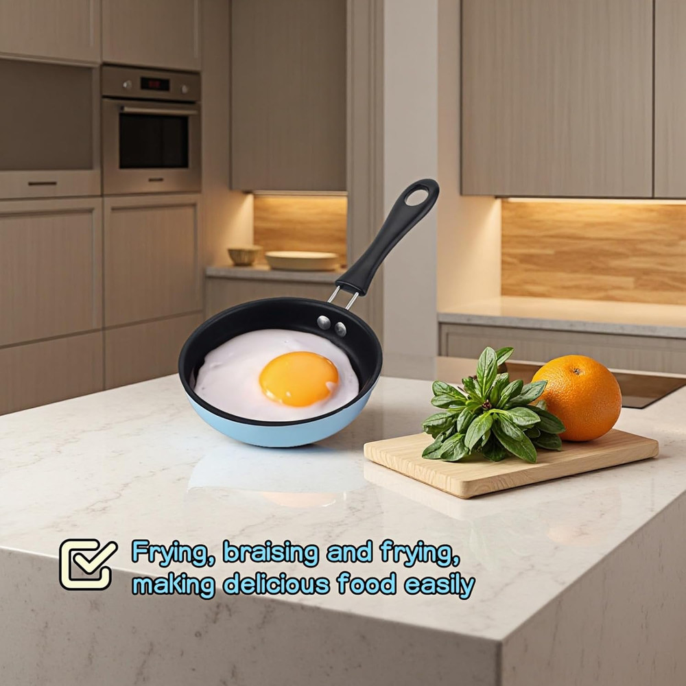 4.7inch Mini Non-Tick Egg Pan - 5-Layer Coating, Dishwasher Safe, Gas/Induction