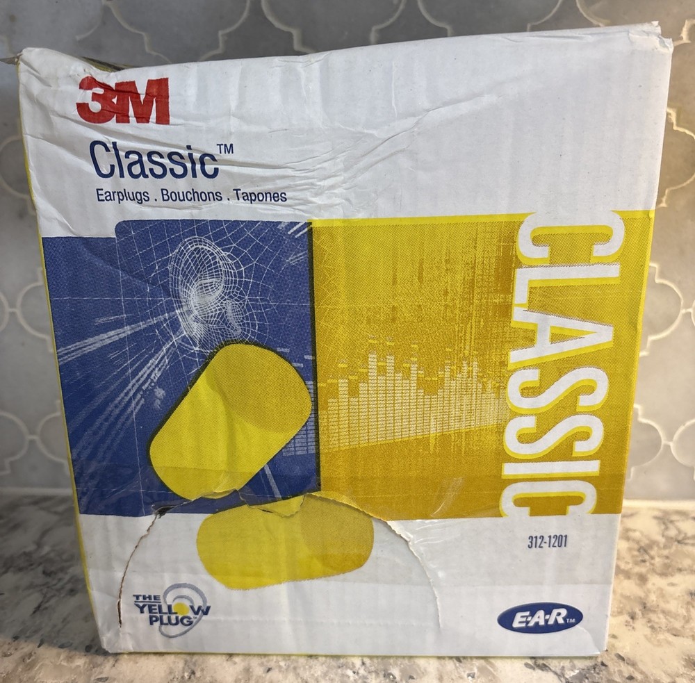 3M 312-1201 E-A-R Classic Earplug - Yellow (200 Pair)