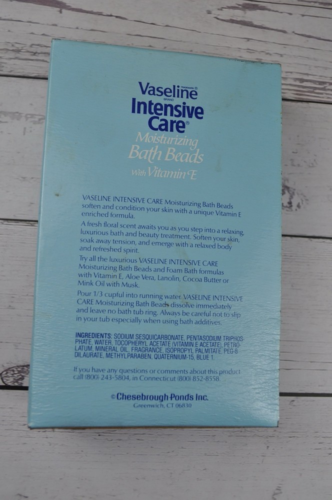 Vintage Vaseline Intensive Care Moisturing Bath Beads Box PROP