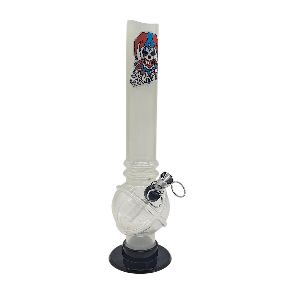 12" Graffix Bubble Acrylic Waterpipe Pull Stem Bowl Bong